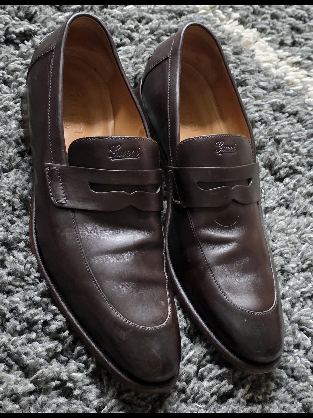 Gucci Dark Brown Leather Penny Loafers - Picture 9 of 16